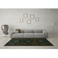thumbnail image 3 of Ahgly Company Indoor Round Persian Turquoise Blue Traditional Area Rugs, 3' Round, 3 of 4