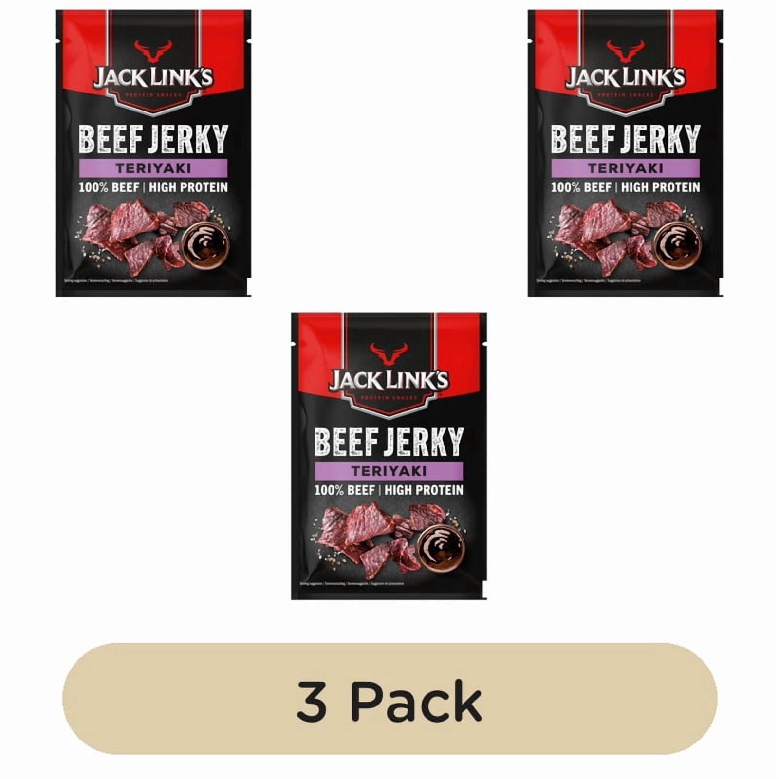 Jack Links Teriyaki Beef Jerky 60g, British Import (Pack of 3)