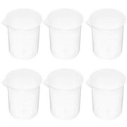 Lab Supplies Laboratory with Scale Plastic Beakers Ml Measuring Cup Cups for Liquid Container Graduations 6 Pcs