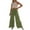Army Green, variant on Womens Casual Elastic Waist Jogging Pants Yoga Pants with Pockets for Women Summer High Waisted Cotton Linen Flare Palazzo Pants Beach Pant Long Bell Bottom Lounge Trousers Green L