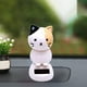 thumbnail image 5 of Adorno de plástico con forma de gato para interior de coche con energía solar, columpio creativo Pointear negro blanco, 5 of 9