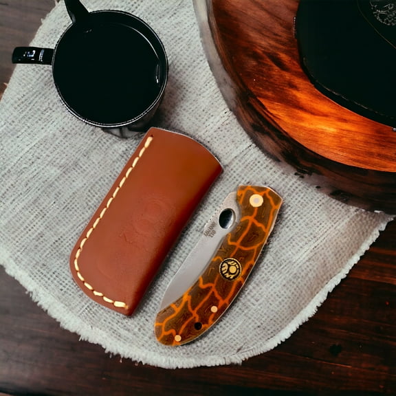 Kam Knife - Folding Knife Stainless Steel D2 with 3.14" Blade EDC Knife; White Handle Camping Knife; Small Hunting Knife Perfect for Outdoors and Hiking