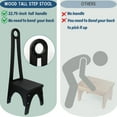 thumbnail image 3 of Heavy Duty Wood Step Stool with 32.75 inches Tall Handle, Vintage Step Stool for for Kitchen, Bedroom or Bathroom, Black, 3 of 6
