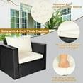 thumbnail image 4 of Patiojoy 4PCS Patio Rattan Wicker Conversation Furniture Set Sectional Sofa & Coffee Table, 4 of 8