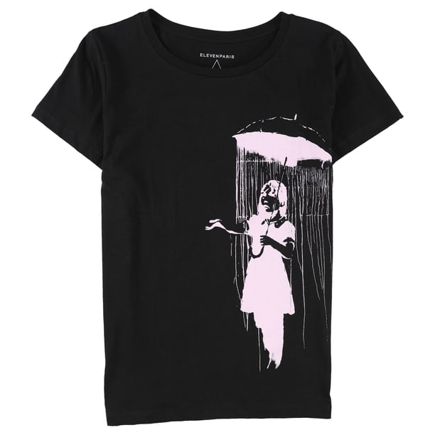 Elevenparis Womens Umbrella Girl Graphic T-Shirt negro S