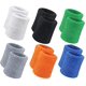 thumbnail image 1 of 12 piezas Muñequeras deportivas Bandas para el sudor Pulsera deportiva Banda para el sudor de algodón para hombres y mujeres Bueno para tenis, baloncesto, correr, gimnasio, hacer ejercicio (negro,, 1 of 3