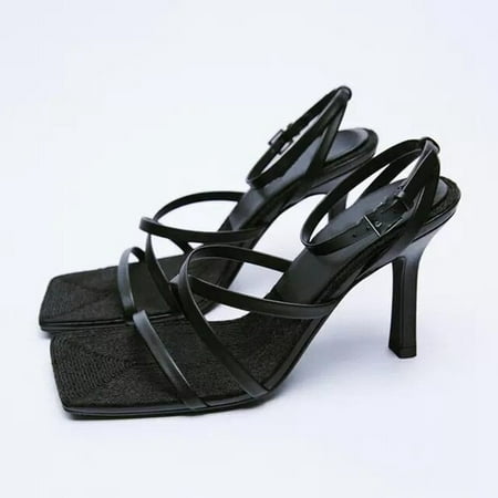 

Spring New 2022 Women s High-heeled Shoes WSL TRAF ZA Pink Ankle Strap Open Toe High Heel Sandals Black Fashion Pumps Female