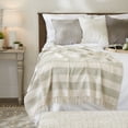 thumbnail image 3 of DII 50x60" Modern Cotton Cabana Stripe Throw in Artichoke and Cream, 3 of 4