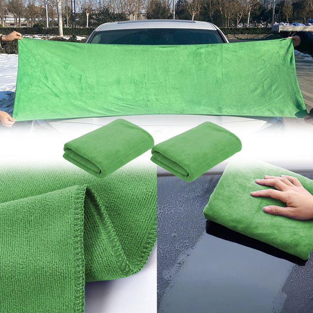 Lisbinx - Juego de 2 toallas de secado rápido para coche, absorción de agua, no sueltan pelo, tamaño grande, 61 x 160 cm