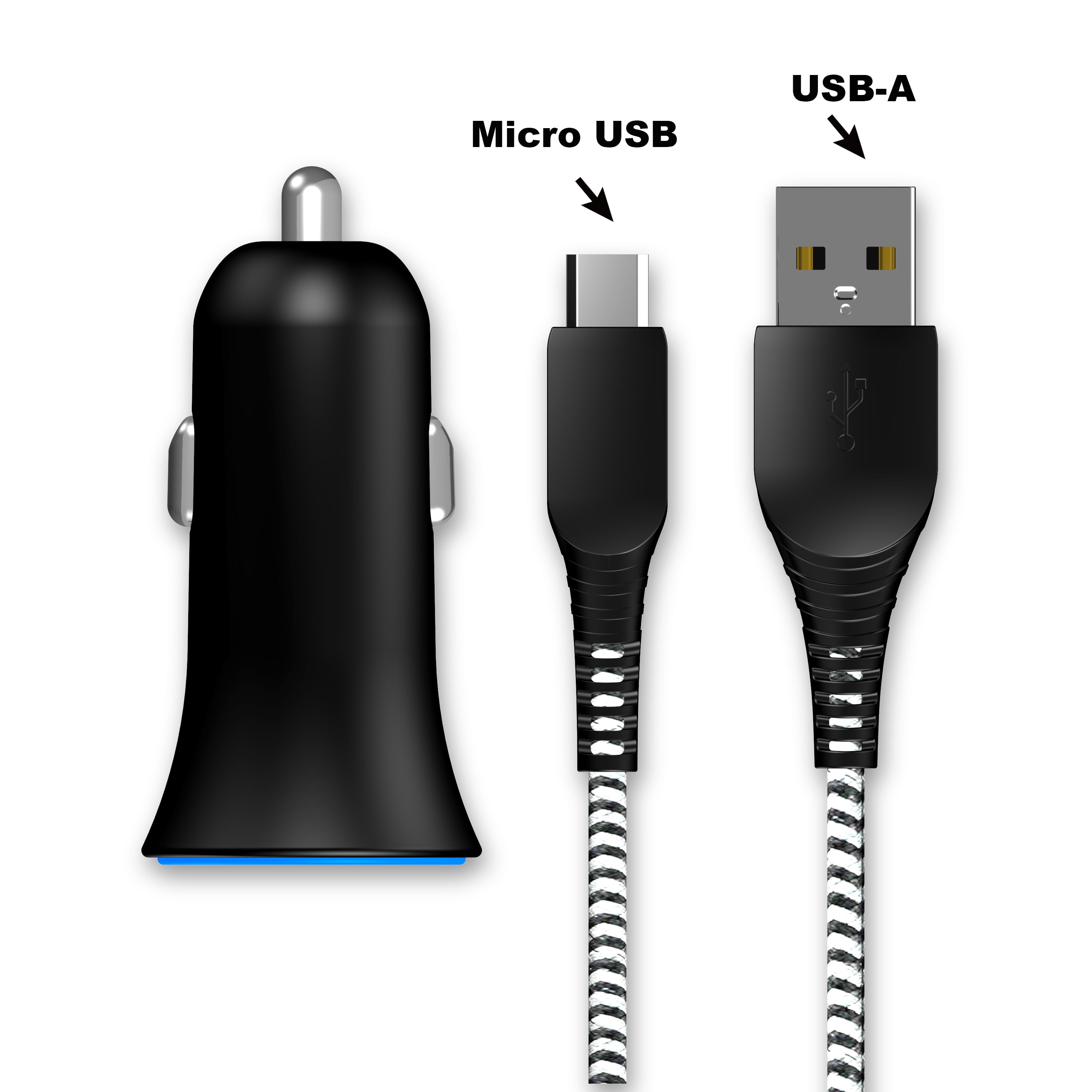 Chargeur USB-A à deux ports de 2,4 A pour la voiture de onn.