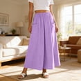 thumbnail image 2 of yillto Womens Skirts with Pockets Elastic Waist Loose Flowy Summer Casual Beach Vacation Maxi Skirt, 2 of 7