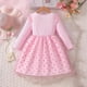 thumbnail image 4 of Vestido de cuello redondo y manga larga para niñas Vestido de cuello redondo y manga larga para niñas Falda de malla elegante Vestido de princesa elegante para niñas pequeñas Vestido de poliéster para, 4 of 8