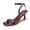 Burgundy, variant on Women’s Burgundy Kitten Heels Square Open Toe Heeled Sandals Adjustable Ankle Strap Dress Stiletto Heels for Wedding Party Prom