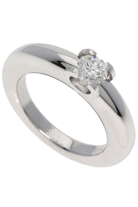 Pre-Owned Cartier C de Solitaire Diamond Ring #47, 18K White Gold, Women's.