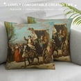 thumbnail image 3 of Orinice Horse and Carriage Graphic Decorative Cotton Linen Throw Pillow Cover for Home Couch Sofa, 1PC 18x18in, 3 of 5