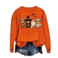 thumbnail image 3 of HOMBOM Graphic Sweatshirt for Women with Design Orange Long Sleeve Cozy Halloween Womens Crewneck Pullover Basic Vintage Shirts,L, 3 of 3