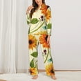 thumbnail image 3 of Bingfone Womens Pajama Sets Sunflowers And Butterflies Print,Long Sleeve Loungewear Pajamas Set-X-Large, 3 of 9