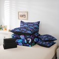thumbnail image 6 of jejeloiu Galaxy Sea Turtle Print 7-Piece Twin Bedding,Watercolor Coral Pattern Bedding Comforter Set For Boys,Blue Purple,Black Reversible, 6 of 7