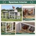 thumbnail image 6 of PETSCOSSET Chicken Coop with Run, Weatherproof Mobile Chicken Tractor Hen House with Wheels, Nesting Box, Gray, 6 of 9