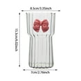 thumbnail image 2 of Ripple Glass Cup with Bow - Borosilicate Glass, Retro Design - for Coffee/Cocktails, 300-580ml, Microwave/Fridge Safe, Vintage, 2 of 5