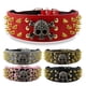 thumbnail image 3 of 2" Wide Spiked Studded Leather Dog Collar Bullet Rivets With Cool Skull Pet Accessories For Meduim Large Dogs Pitbull Boxer S-XL ShopWise Round, 3 of 10