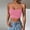Pink, variant on Women's Spaghetti Strap Slim Crop Camisole Stretch Multi-Color Lightweight Breathable Half Shirts Summer Athletic Casual Underwear Pink XL