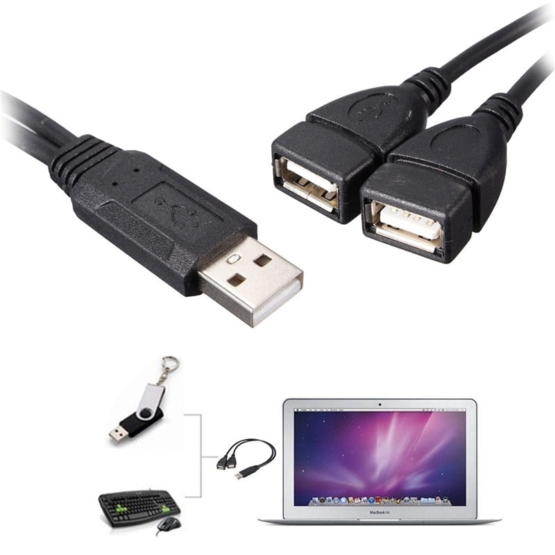 Vektenxi USB 2.0 A Male to 2 Dual Female Jack Y Splitter Hub Power Cord Adapter Cable Durable and Useful