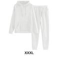 thumbnail image 2 of Sonducket El chándal con capucha de los deportes del poliéster para las mujeres cómodas y elegantes suda las sudaderas con capucha del conjuntos de ropa blanco+XXXL, 2 of 6