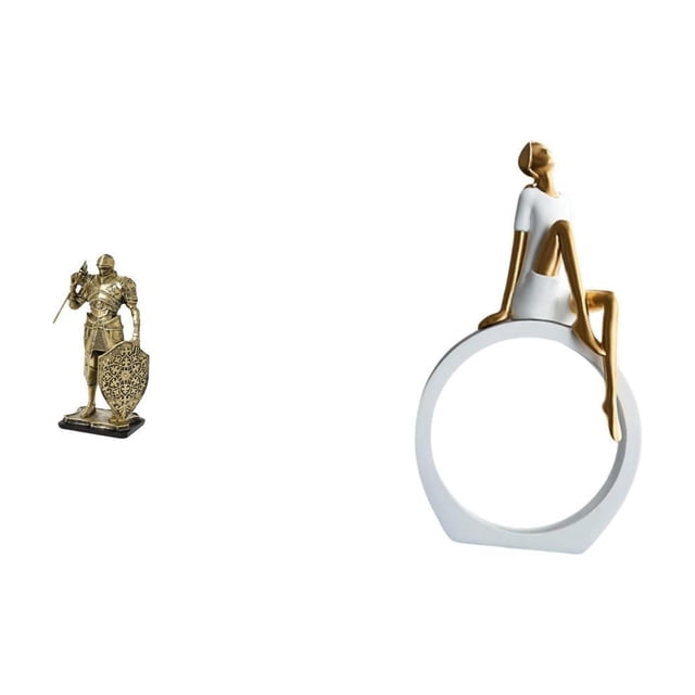 Figura Artística Abstracta De Una Caballero Nórdica De Resina, Ideal Para Decorar Escritorios, Mesas De Oficina, Centros De Mesa, Dormitorios, Estanterías, Entradas Rústicas O Como Regalo.