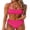 Hot Pink, variant on ANRABESS Tummy Control 2 Piece Swimsuits for Women High Waisted Bikini Sets Ribbed Textured Bathing Suits Beach Swimwear Hot Pink XXL
