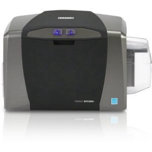 Fargo HID DTC1250e Single Side ID Card Printer, PVC Badge Printer, Full Color Photo ID Card Printing Machine for Employee, Membership & Security Credentials