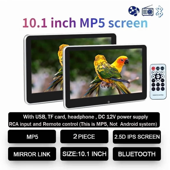 (2 PCS) 10.1 Inch digital touch screenpanel Car Headrest Monitor MP5 Player Mirror Link FM HD With USB Screen Multimedia Player