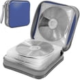 thumbnail image 1 of Cd Case, 48 Capacity Hard Plastic Portable Travel Dvd Case Silver, 1 of 5