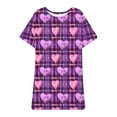 thumbnail image 4 of Zorckvet Womens Heart Print Nightgowns Soft Sleepshirts Plus Size Valentine's Day Casual Short Sleeve Comfy Nightshirts for Women, 4 of 5