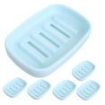 thumbnail image 5 of Hytrove Household Soap Dish Soap Container Sky-Blue PP 6Pcs, 5 of 7