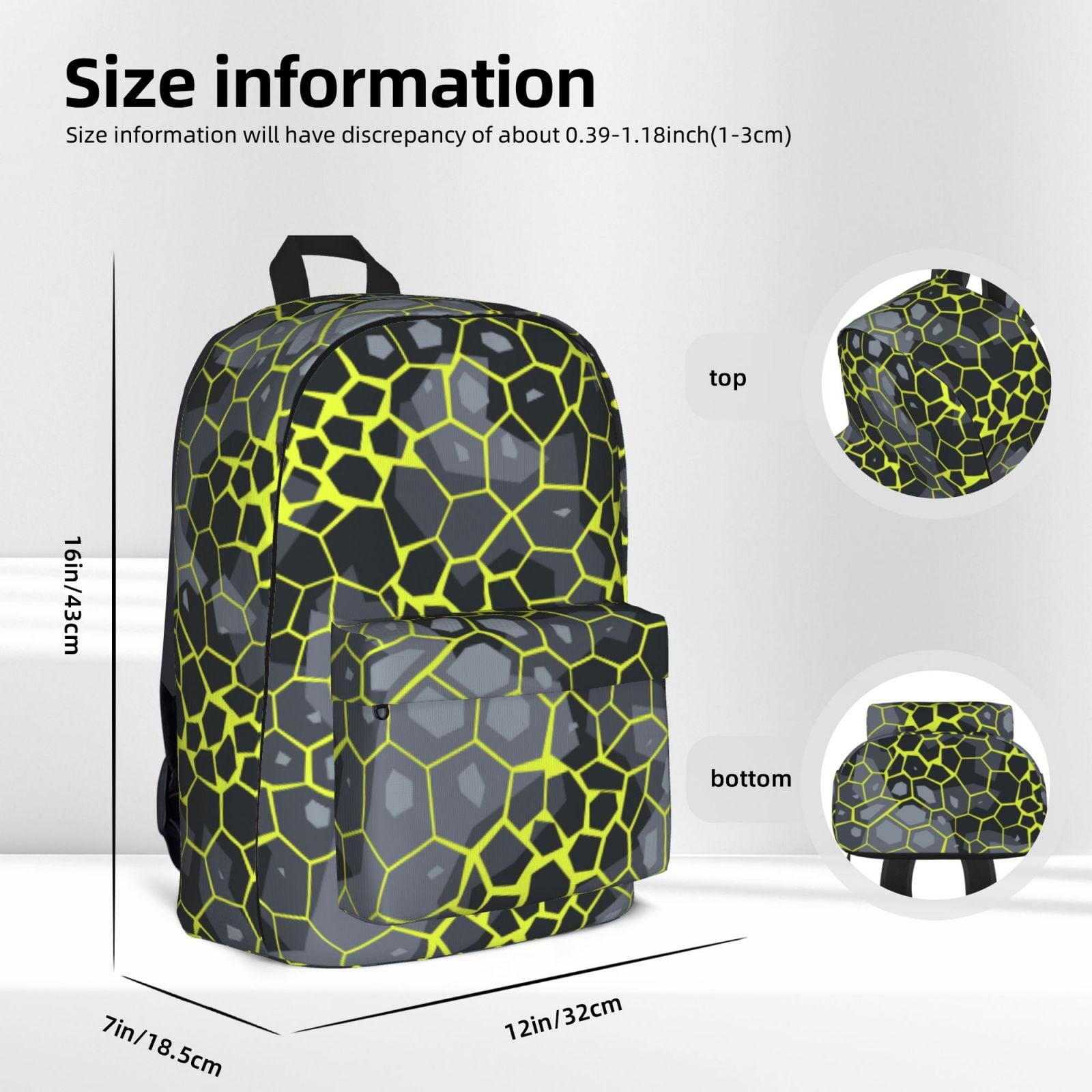 Green Leopard Backpack Camouflage Canvas Shoulder Daypack BookBag Travel Hiking Casual Bags For Women Men