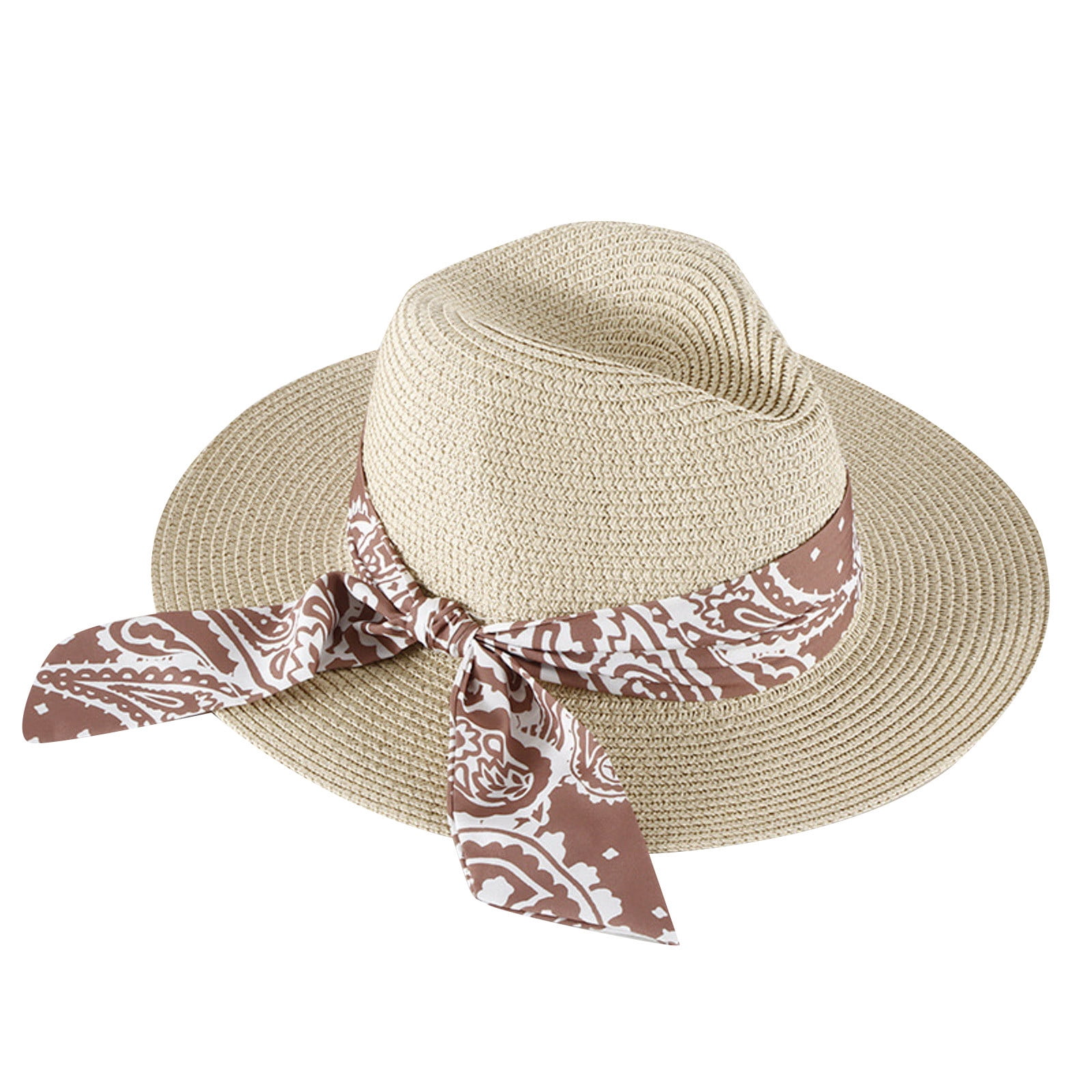 vbnergoie Summer Hats For Women Wide Women Straw Beach Retro Hat Little  Girl Sun Cap Foldable Ladies Hats Tennis Hat Girls Roofing Hats 