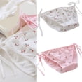 thumbnail image 2 of Women's Underwear with Cherries Pattern Ribbon Panties Briefs Low Rise Lingerie Thongs Cotton Underpants, 2 of 9