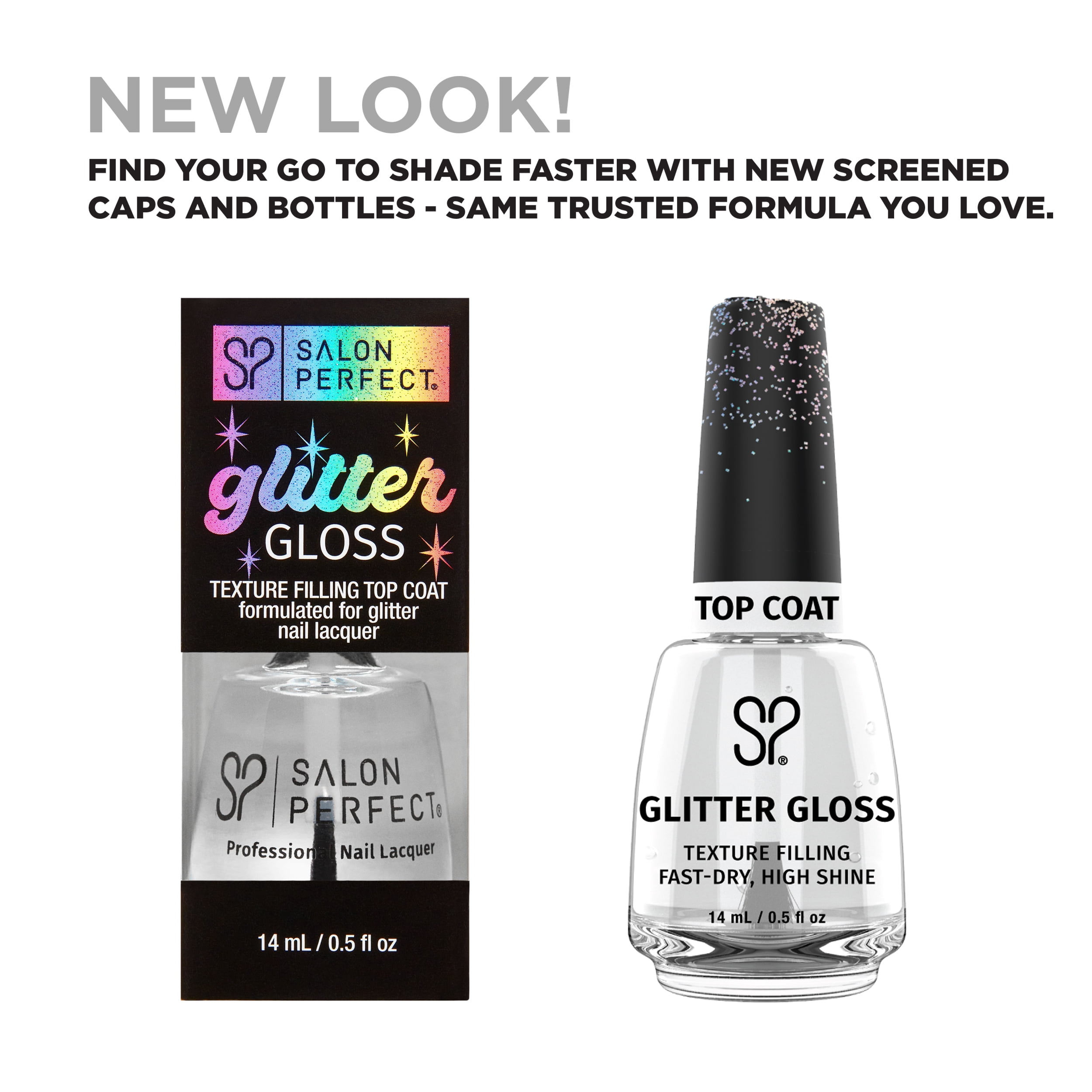 Salon Perfect Nail Polish, 473 Glitter Gloss Top Coat, 0.5 fl oz