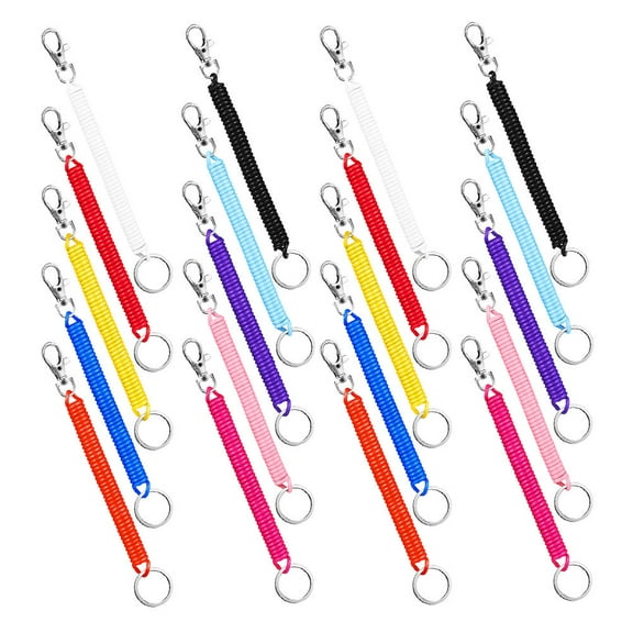 BESTOYARD 20Pcs Stretchable Wristband Wristlet Keychain Multipurpose Use Assorted Color for Outdoor Use