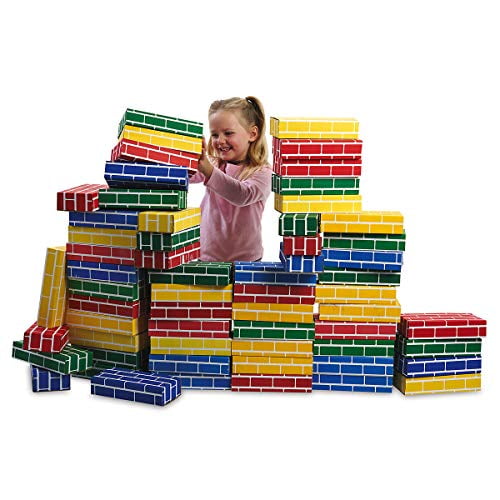 Lillian Vernon Primary Building Bricks- Kids Cardboard Bricks, Each 9" x 4" x 2" (Set of 24)