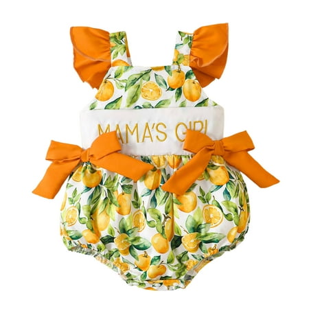 Yindaity 18 Month Girl Clothes baby-girls Short Sleeve Variety Onesies Bodysuits Orange 6-12 Months