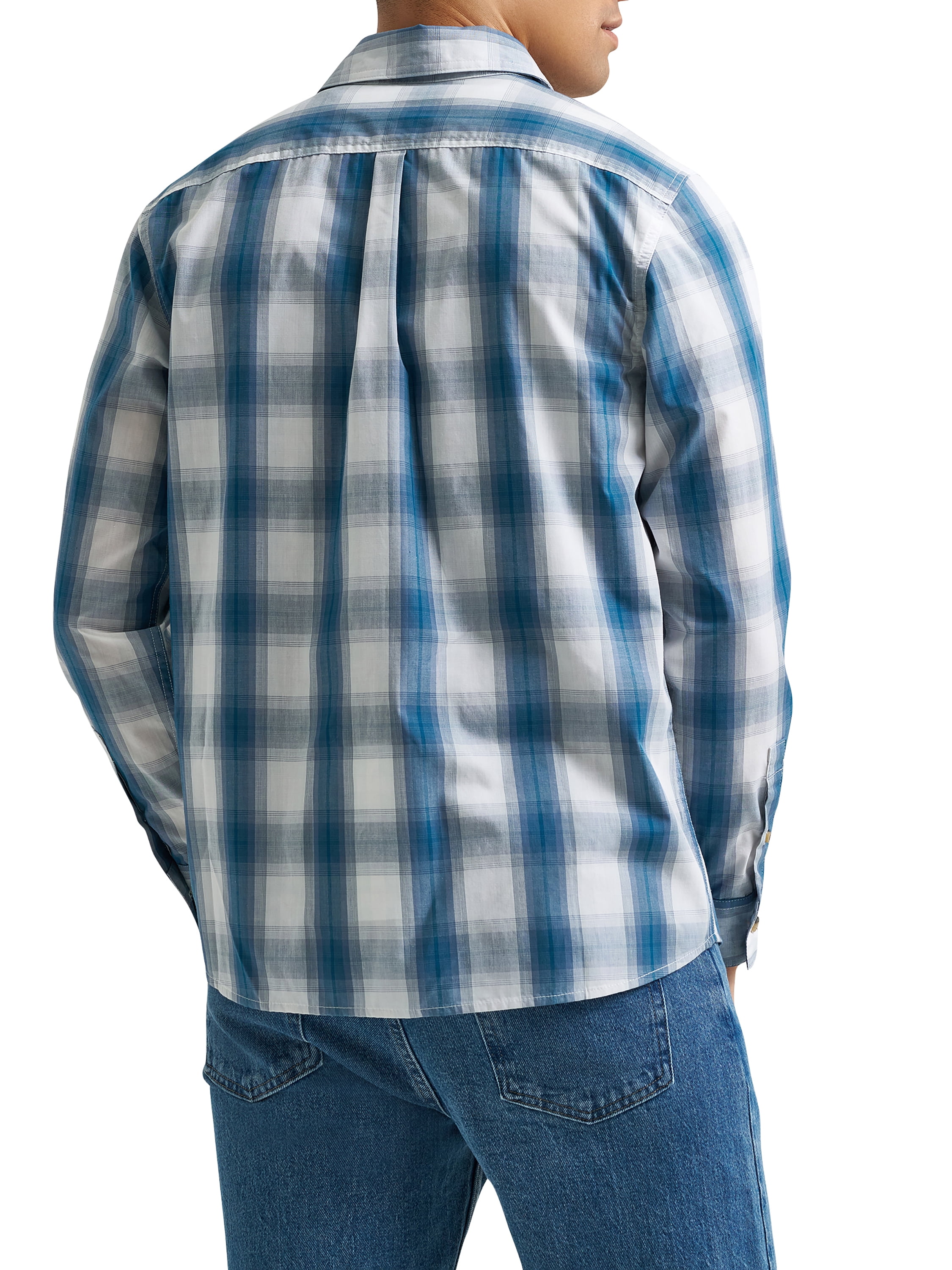 Wrangler® Men's Long Sleeve Plaid Shirt, Sizes S-5XL