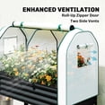 thumbnail image 4 of Outsunny Galvanised Raised Garden Bed with Greenhouse Cover, Metal Elevated Garden Bed with Bed Liner and Bottom Shelf, Black, 4 of 9