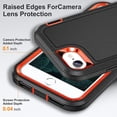 thumbnail image 3 of for iPhone SE Case 2022/2020, iPhone 7/8 Phone Case with Built in Kickstand, Shockproof/Dustproof/Drop Proof Military Grade Protective Cover for iPhone SE/7/8 4.7"(Black/Orange), 3 of 14