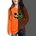 thumbnail image 2 of Ugoldhm Girls Halloween Glow In The Dark Print Crew Neck Long Sleeve Shirts Soft Casual Fall Top, 2 of 7