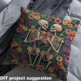thumbnail image 3 of Gothic's Skull Lover Fabric By The Yard,Oil Painting Daisy Upholstery Fabric,Valentine's Day Decorative Fabric,Groovy Floral Indoor Outdoor Fabric,Orange Green,3 Yards, 3 of 5