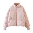 thumbnail image 4 of Vedolay Warm Winter Coats Long Sleeve Cardigan Coats Open Front Button Down Loose Coats 2023 Pink,XS, 4 of 4