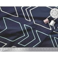 thumbnail image 3 of Soimoi Blue Heavy Satin Fabric Arrow Symbol Print Fabric by the Yard 54 Inch Wide, 3 of 3