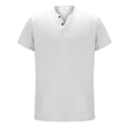 thumbnail image 4 of JAJAHO Mens Henley Shirts Short Sleeve Solid Color Basic Tee Summer Lightweight Loose Fit Casual Daily Wear Stylish Tops, 4 of 5